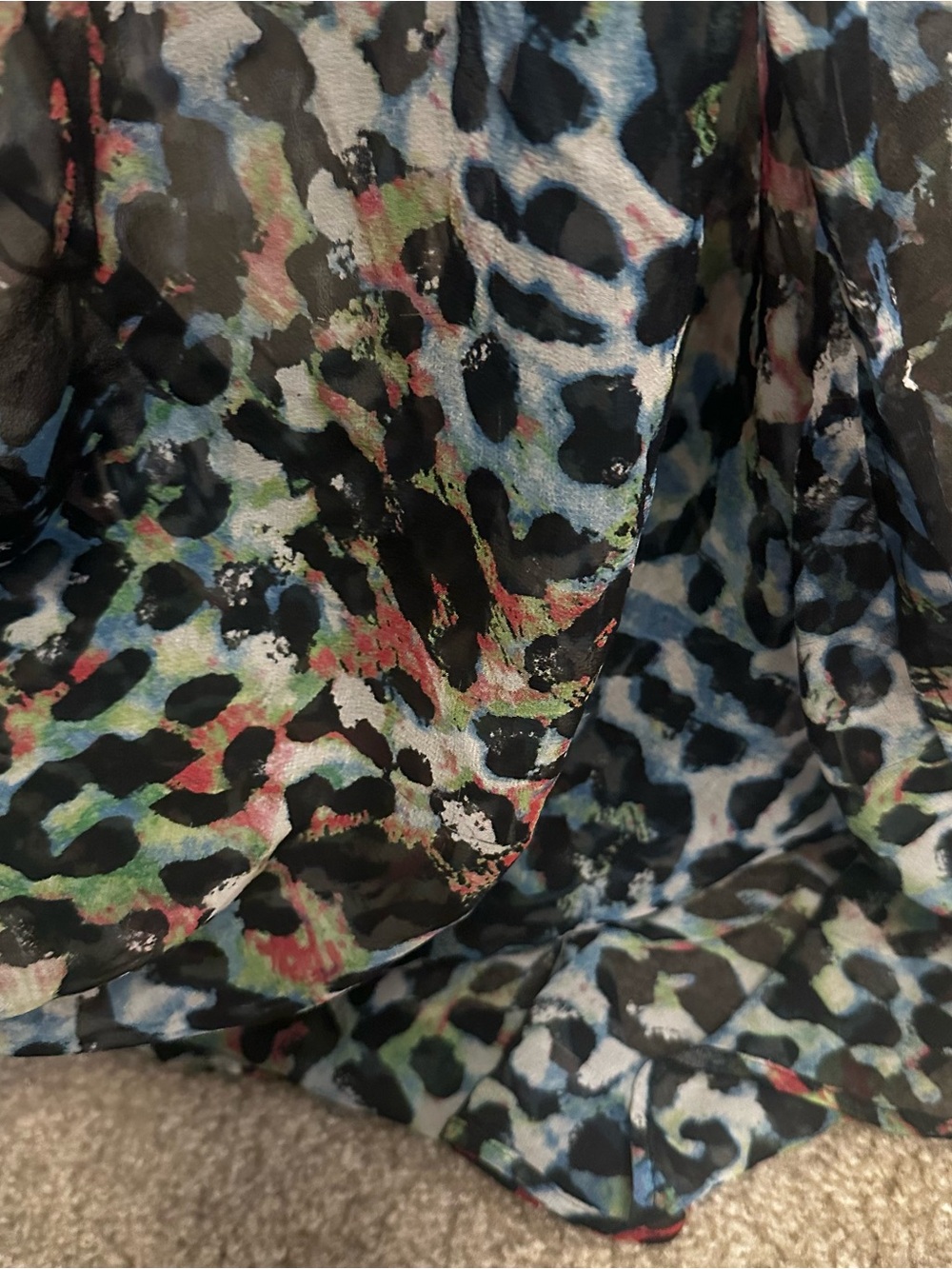 EITIE Women's 100% Mulberry Silk Animal Print Tunic Dress Swim Cover Up Sz 38 M - Picture 7 of 8